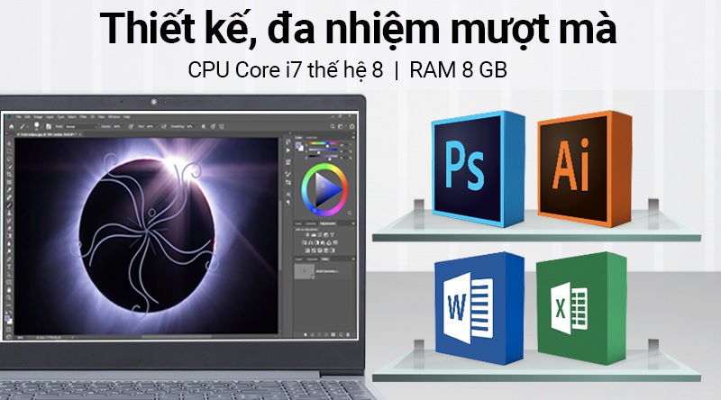Bạn c&oacute; thể chọn d&ograve;ng laptop Core i5, Core i7 thế hệ 8 để thiết kế